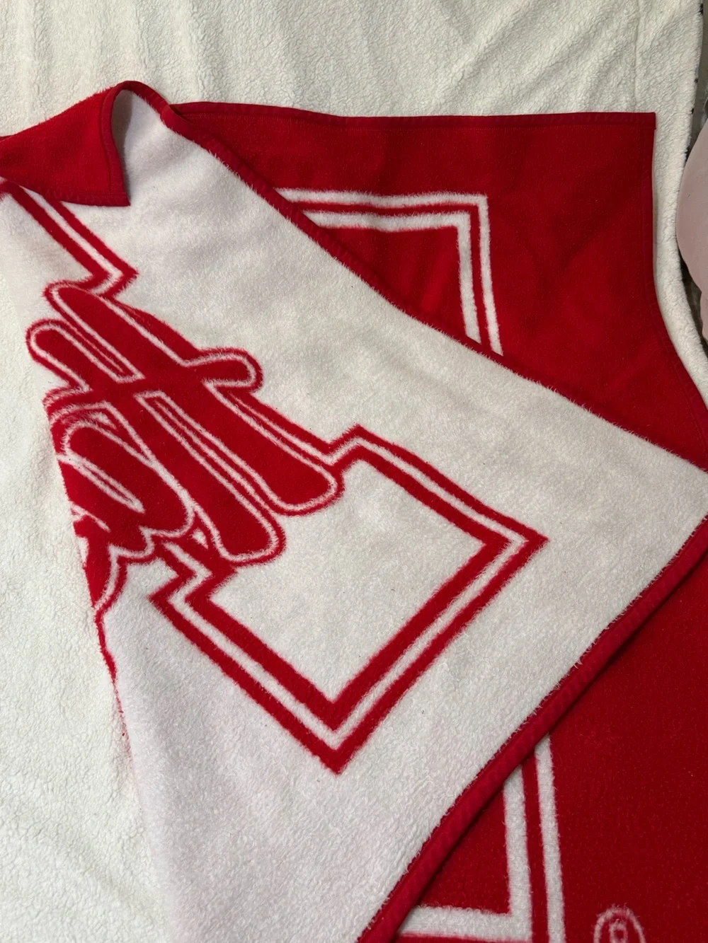 Nebraksa Huskers VTG Biederlack Red & White 51” X 56” Throw Blanket